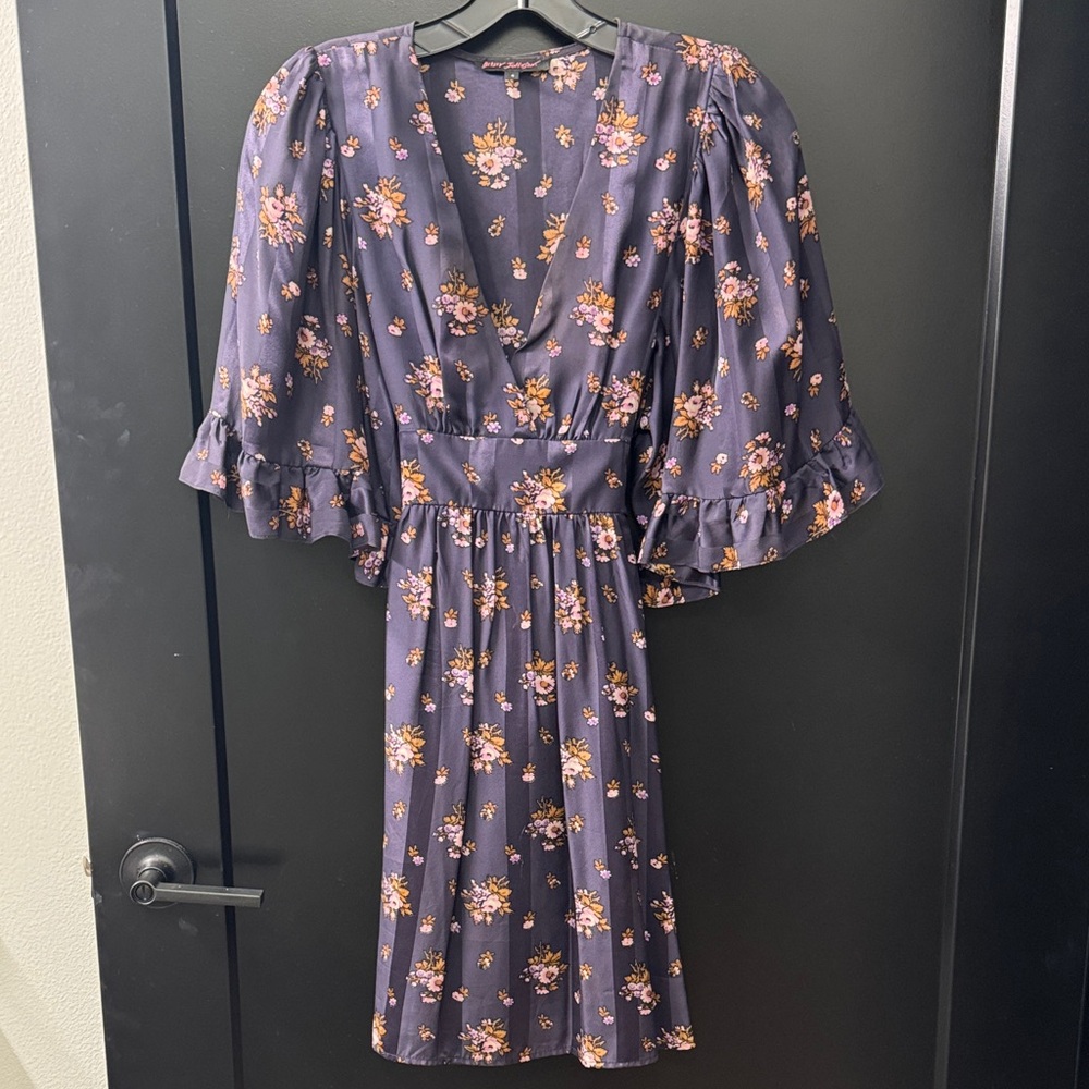 Betsey Johnson Floral V-Neck Dress